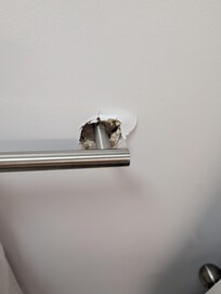 Towel bar in bathroom