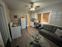 Living room and kitchen.