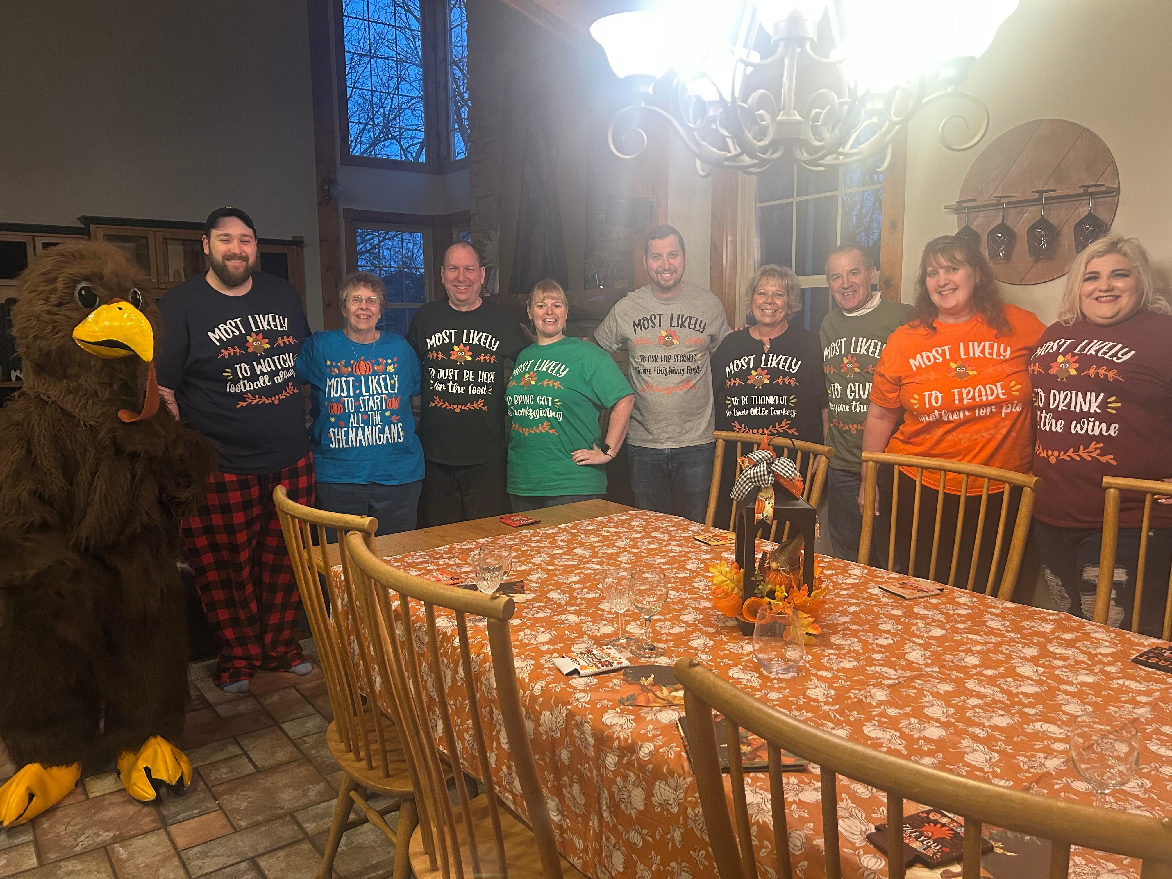 Fun Thanksgiving dinner delivered by pilgrims 