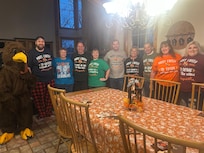 Fun Thanksgiving dinner delivered by pilgrims