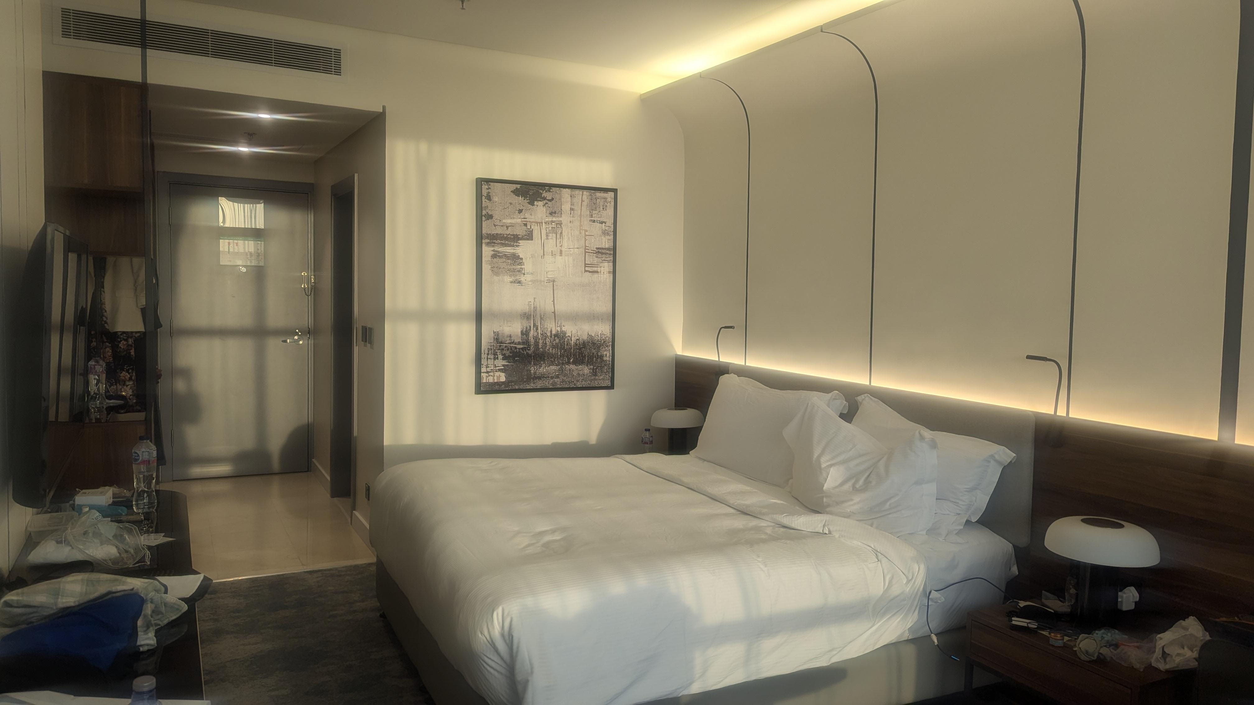 Lovely king-size bed in the bedroom