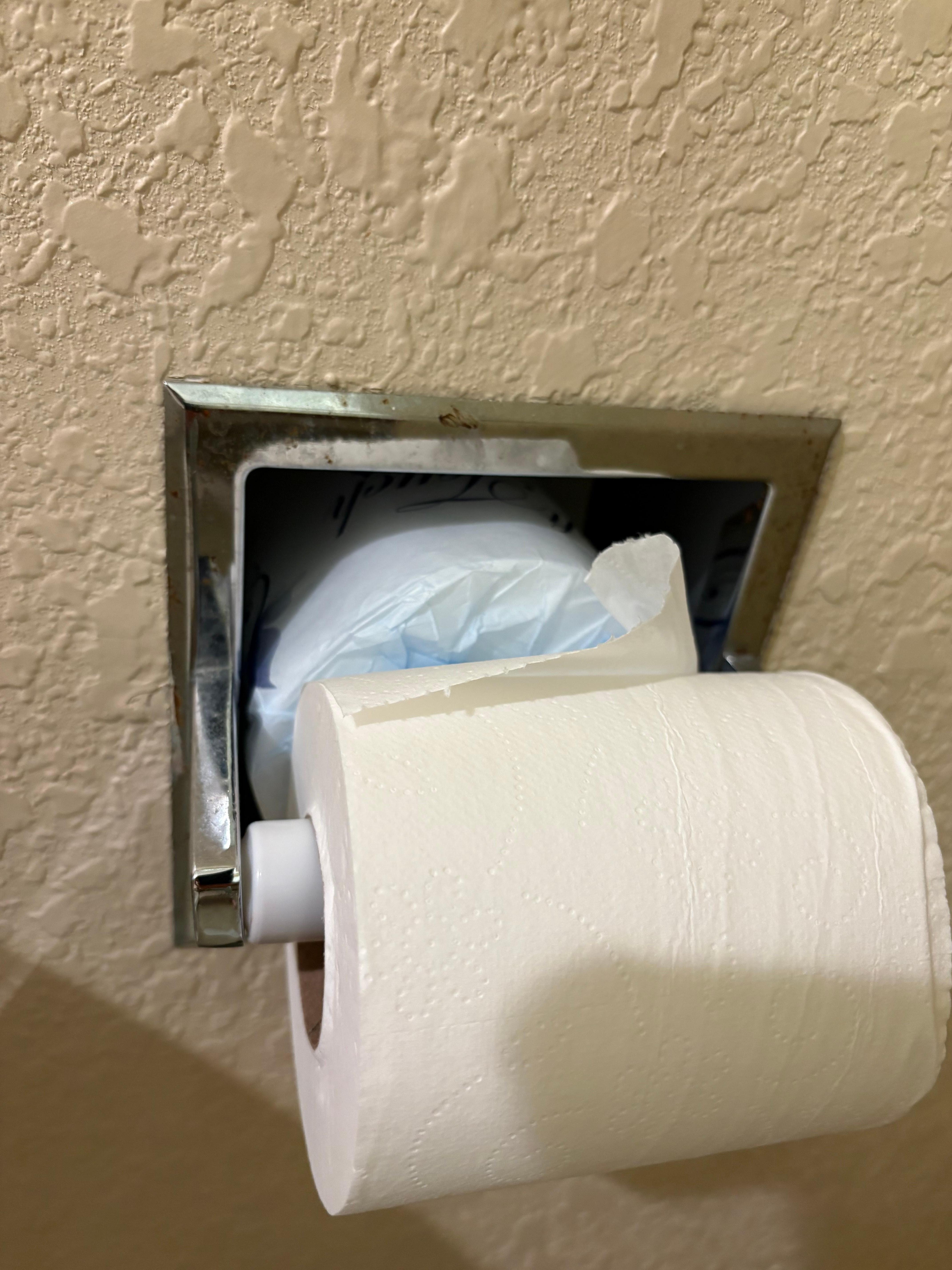 Rusted nasty toilet paper holder 