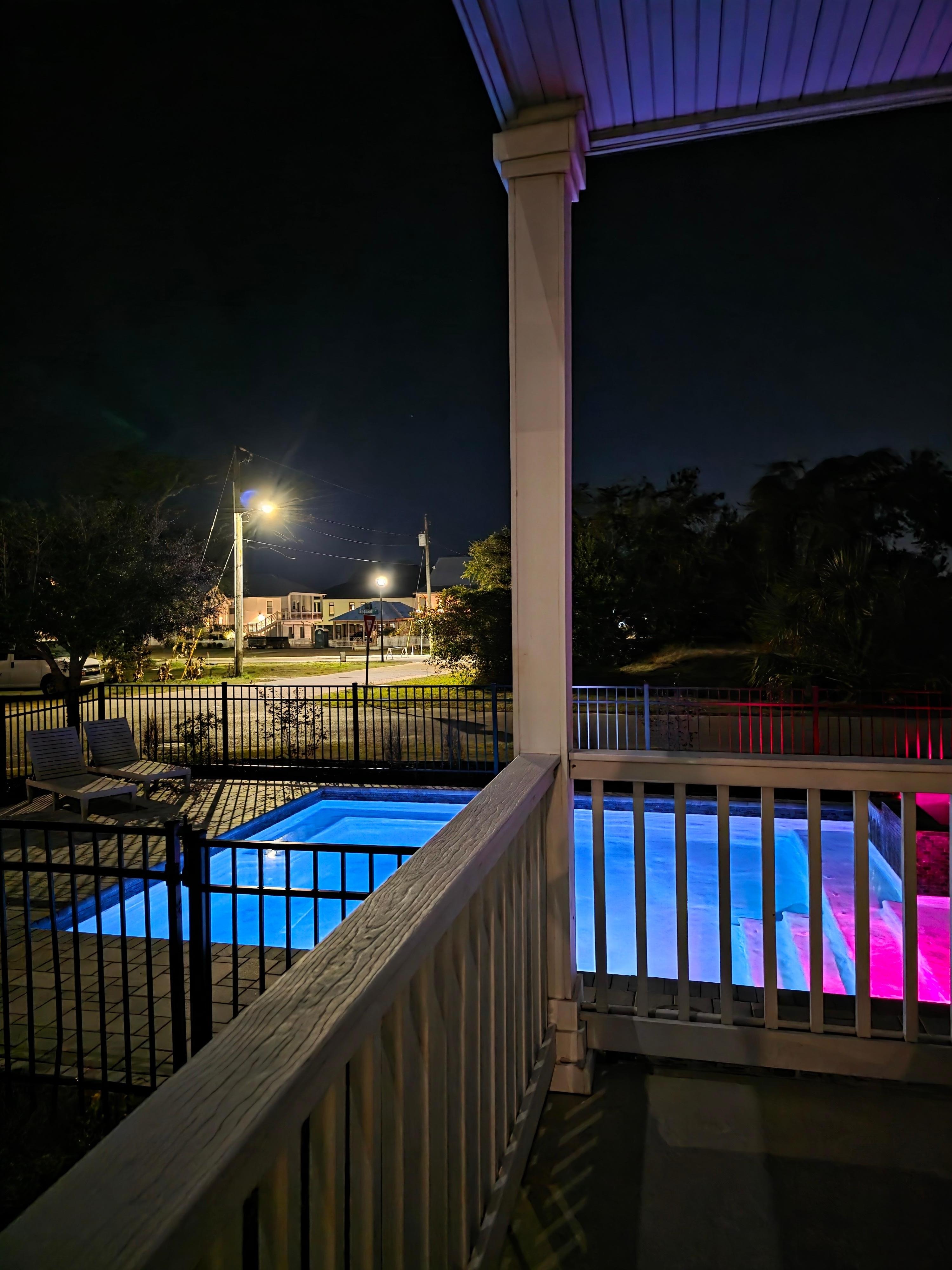 We enjoyed the heated pool and hot tub while watching movies outdoors over the holiday break.