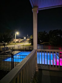 We enjoyed the heated pool and hot tub while watching movies outdoors over the holiday break.