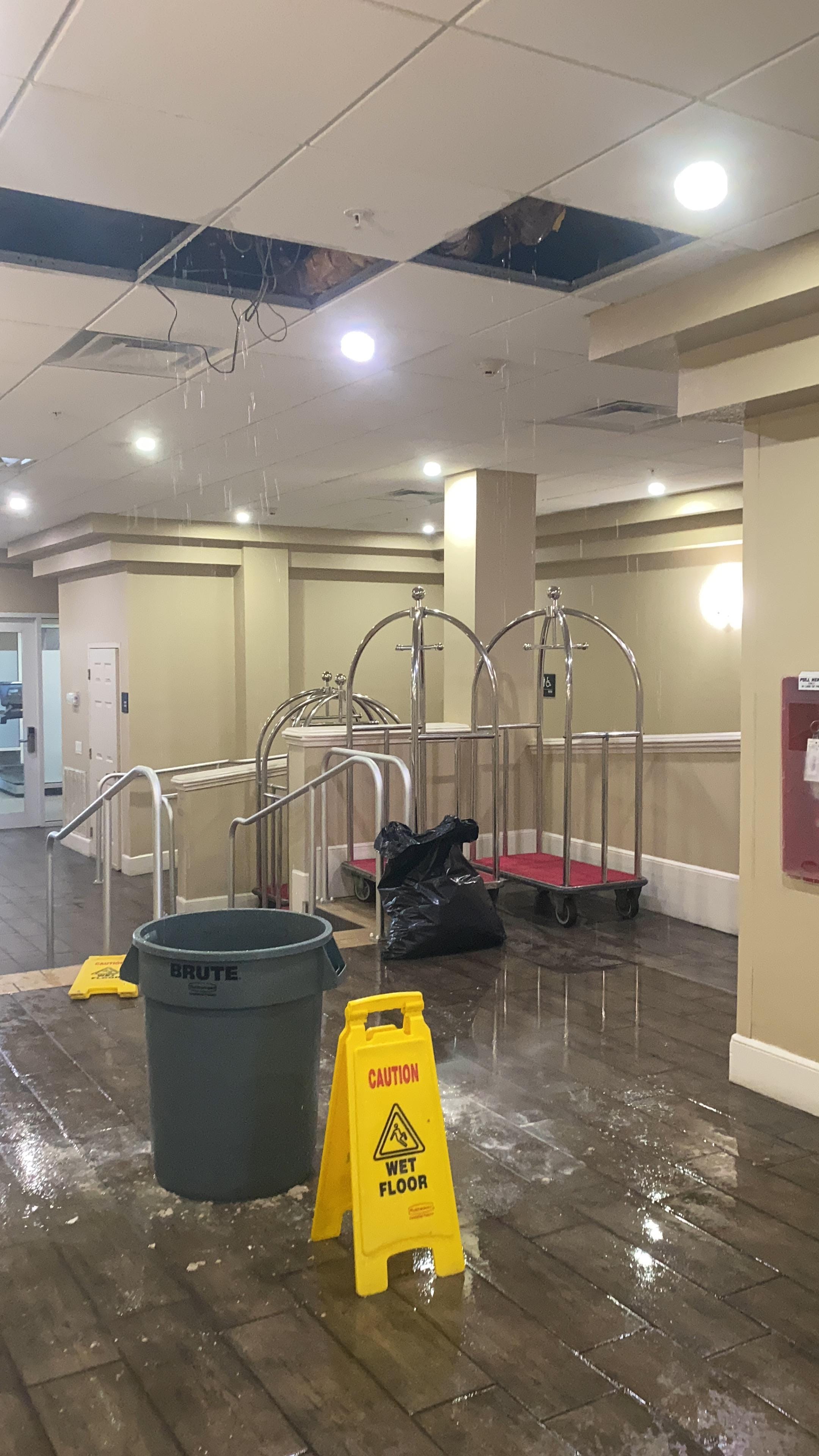 The broken pipes were all over the main floor