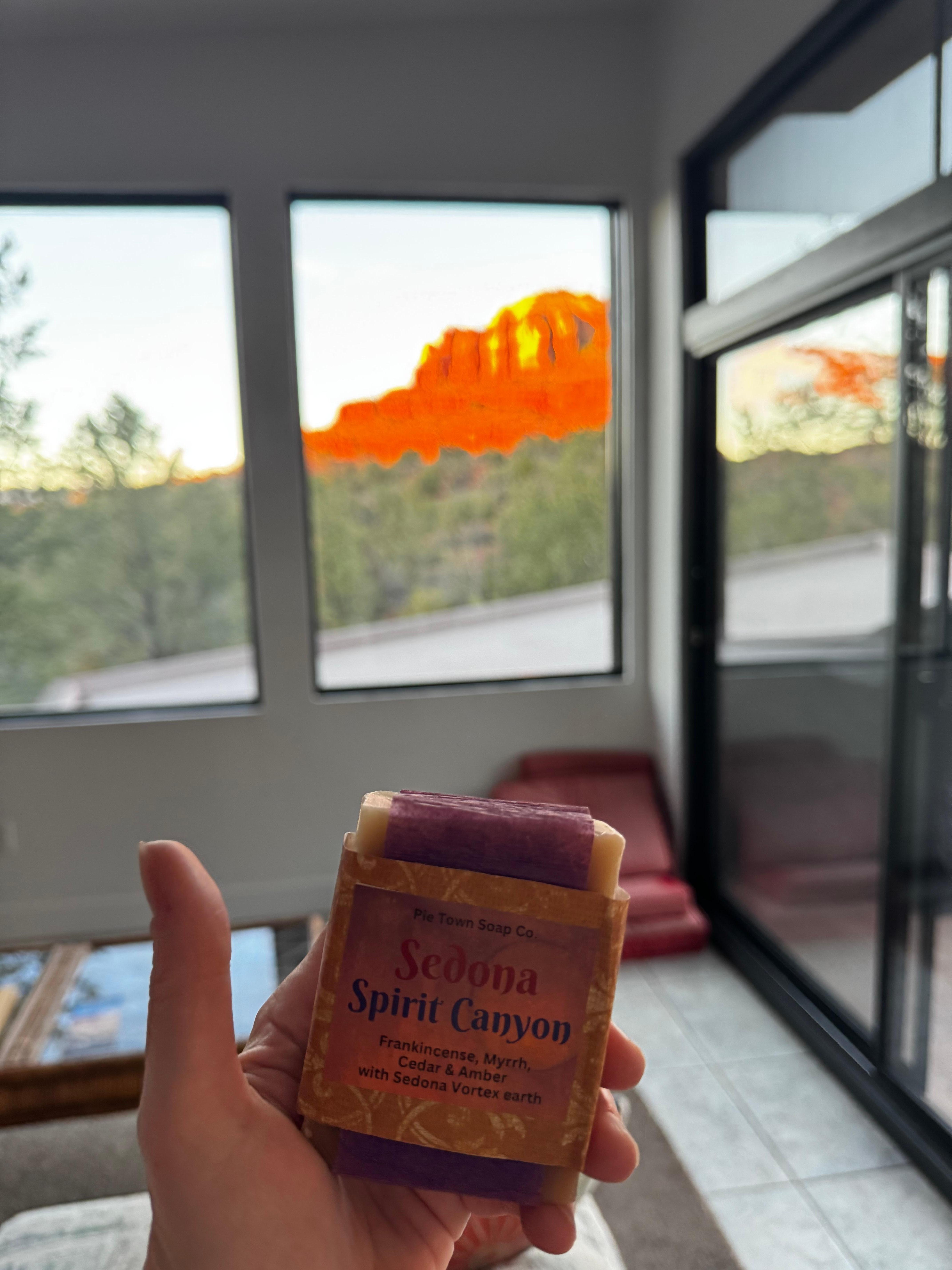 I love this soap and took a picture for someone. Look at the brilliance of the rocks at sunset I inadvertently captured. 