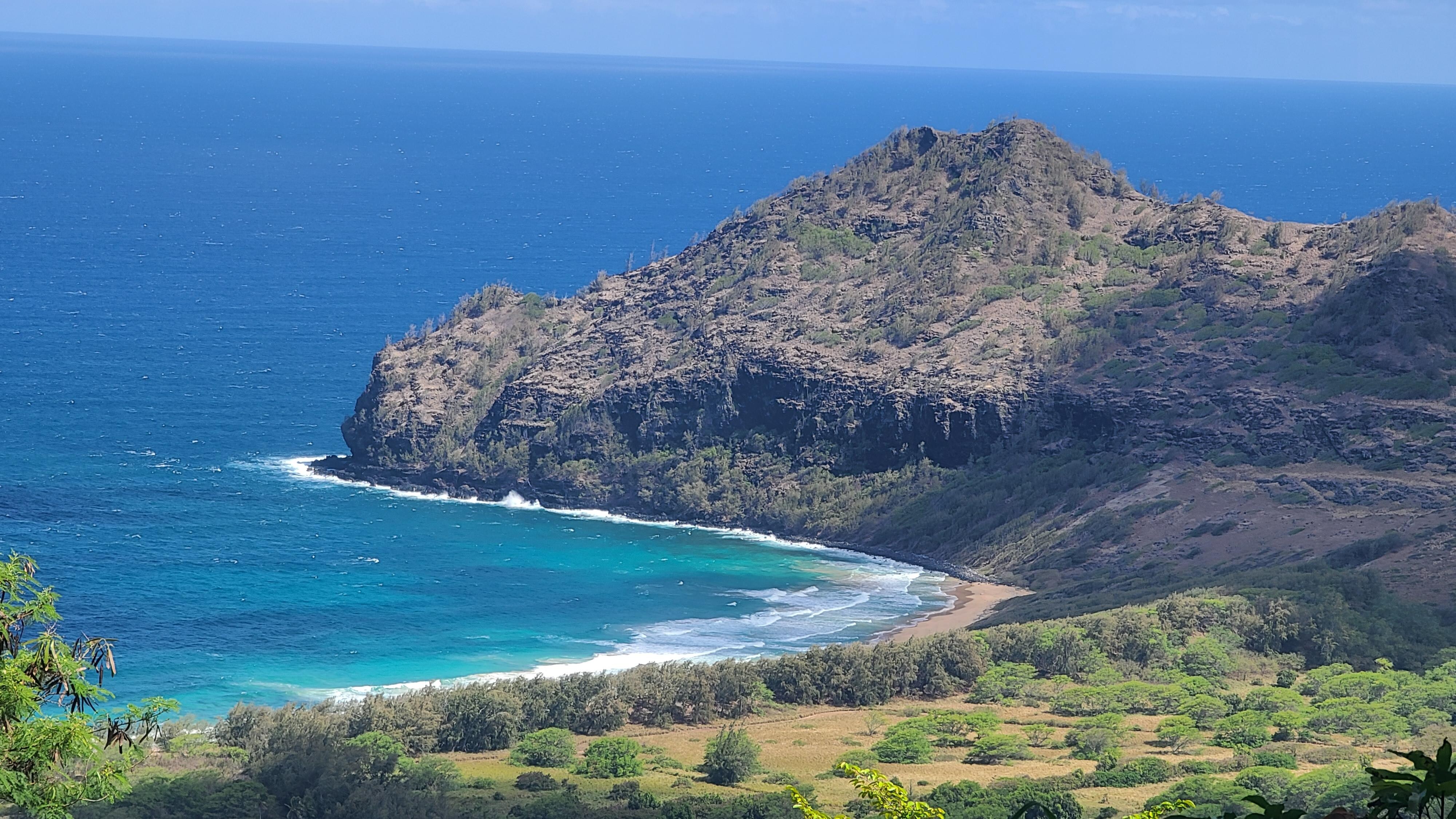 Private Beach only accessible by boat seen from Kipu Ranch Adventures