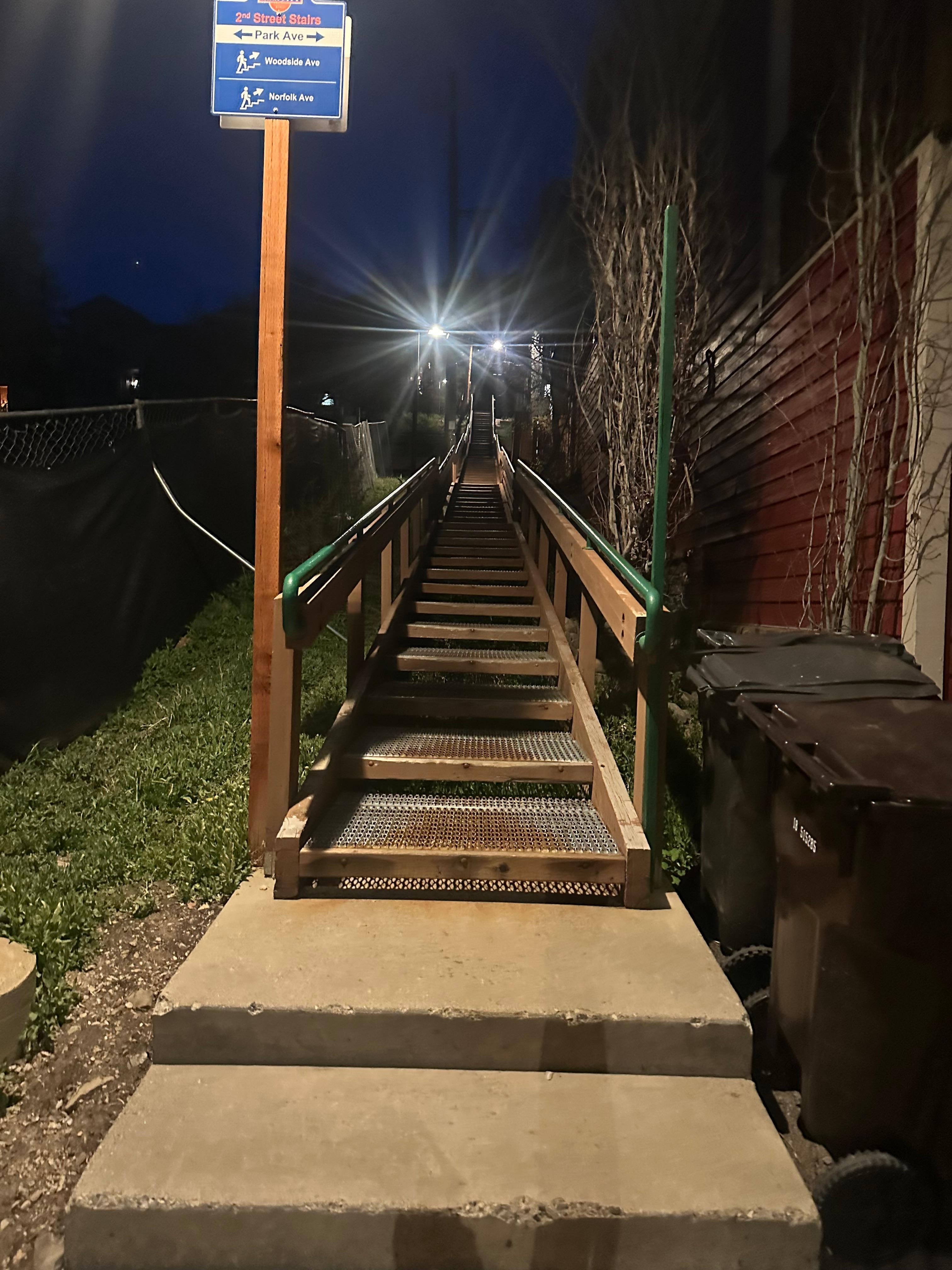 Stairs from Park City downtown to the house