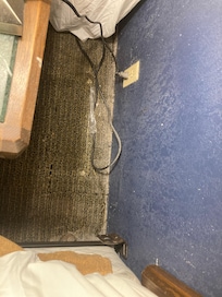Very Thick dust along the edges of the floor.