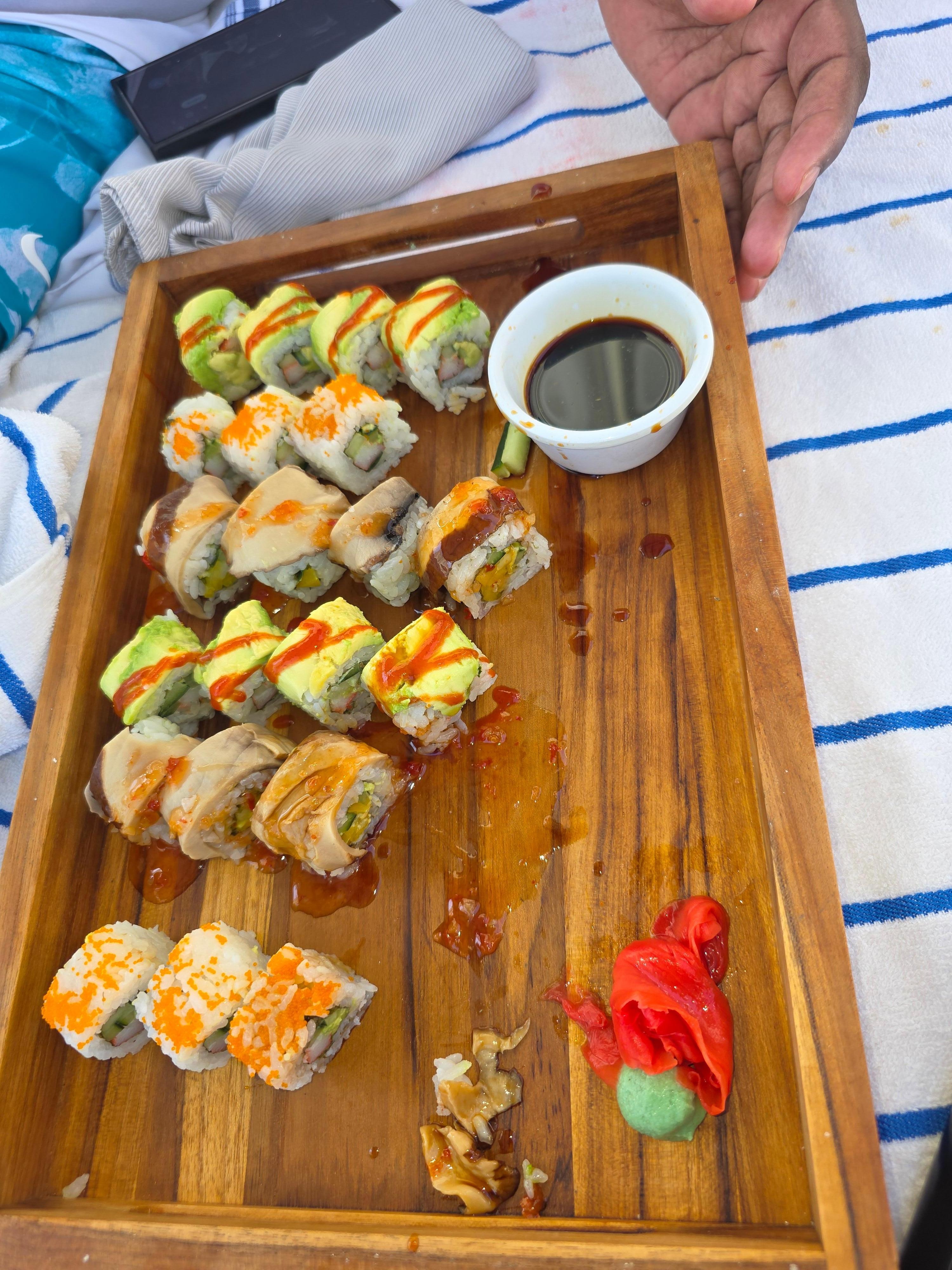 Sushi by the pool