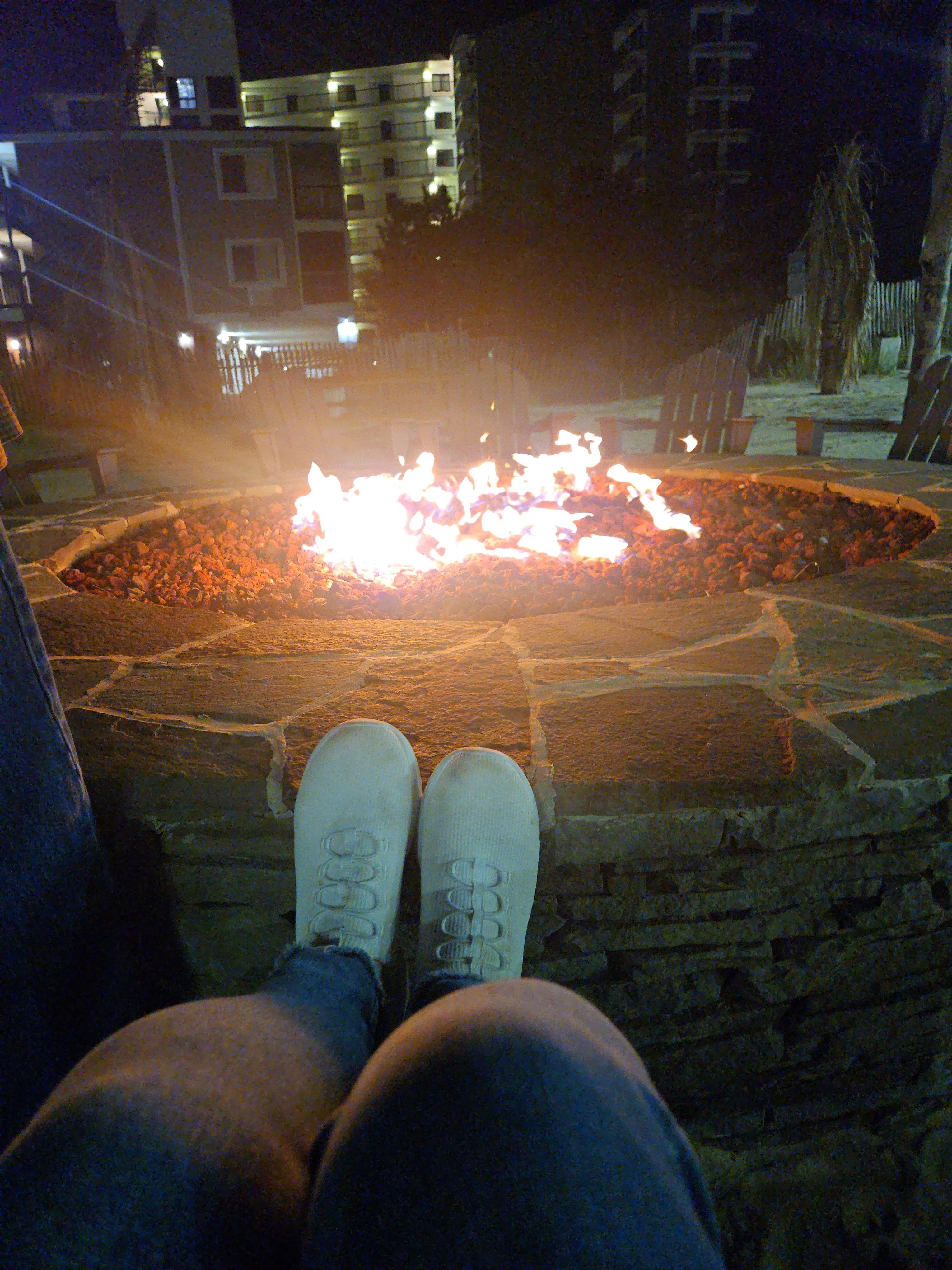This is the fire pit on the side of the hotel