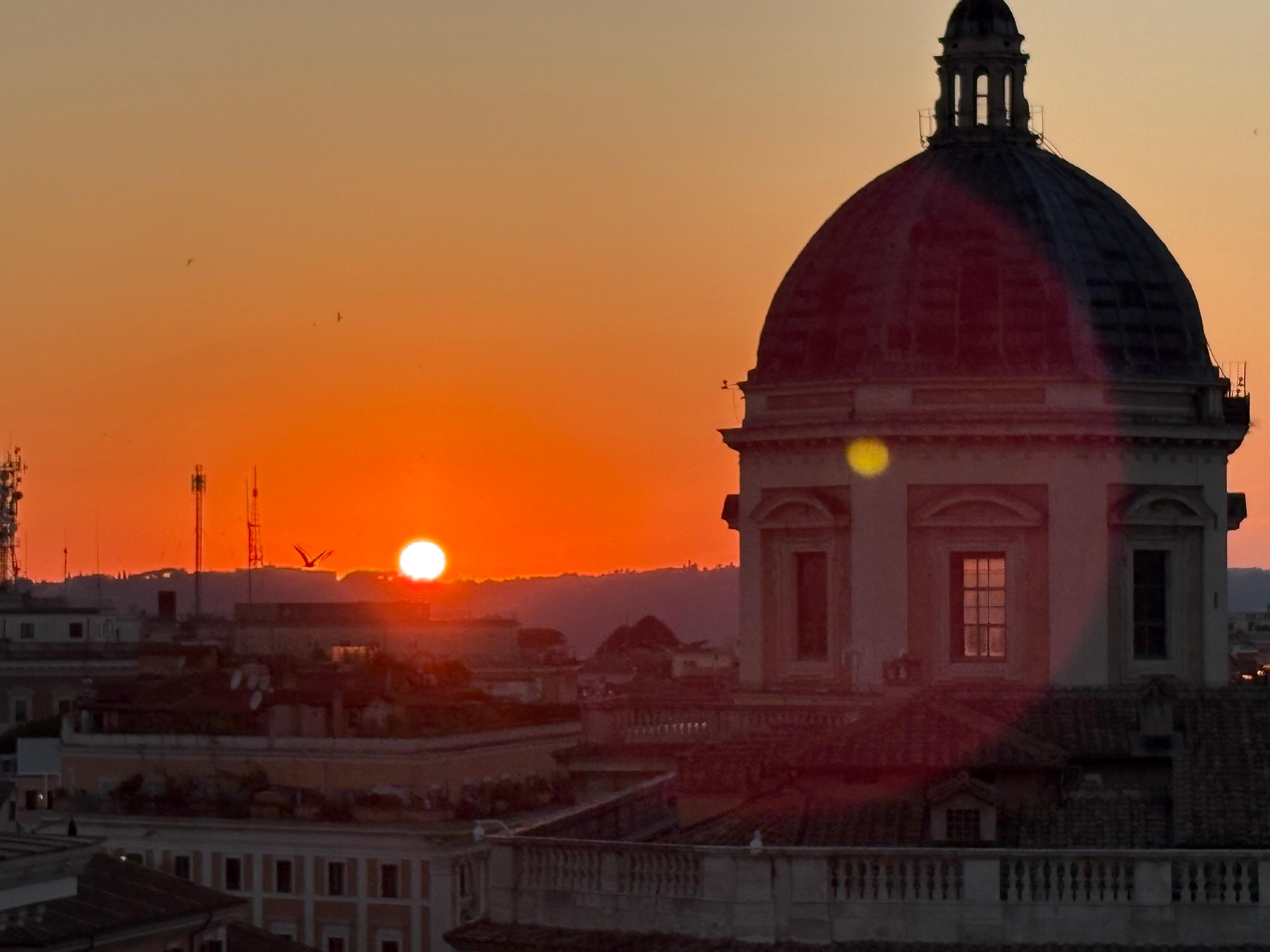 Sunset from rooftop restaurant
