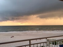 Storm watching from balcony