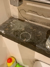 Window sill in bathroom