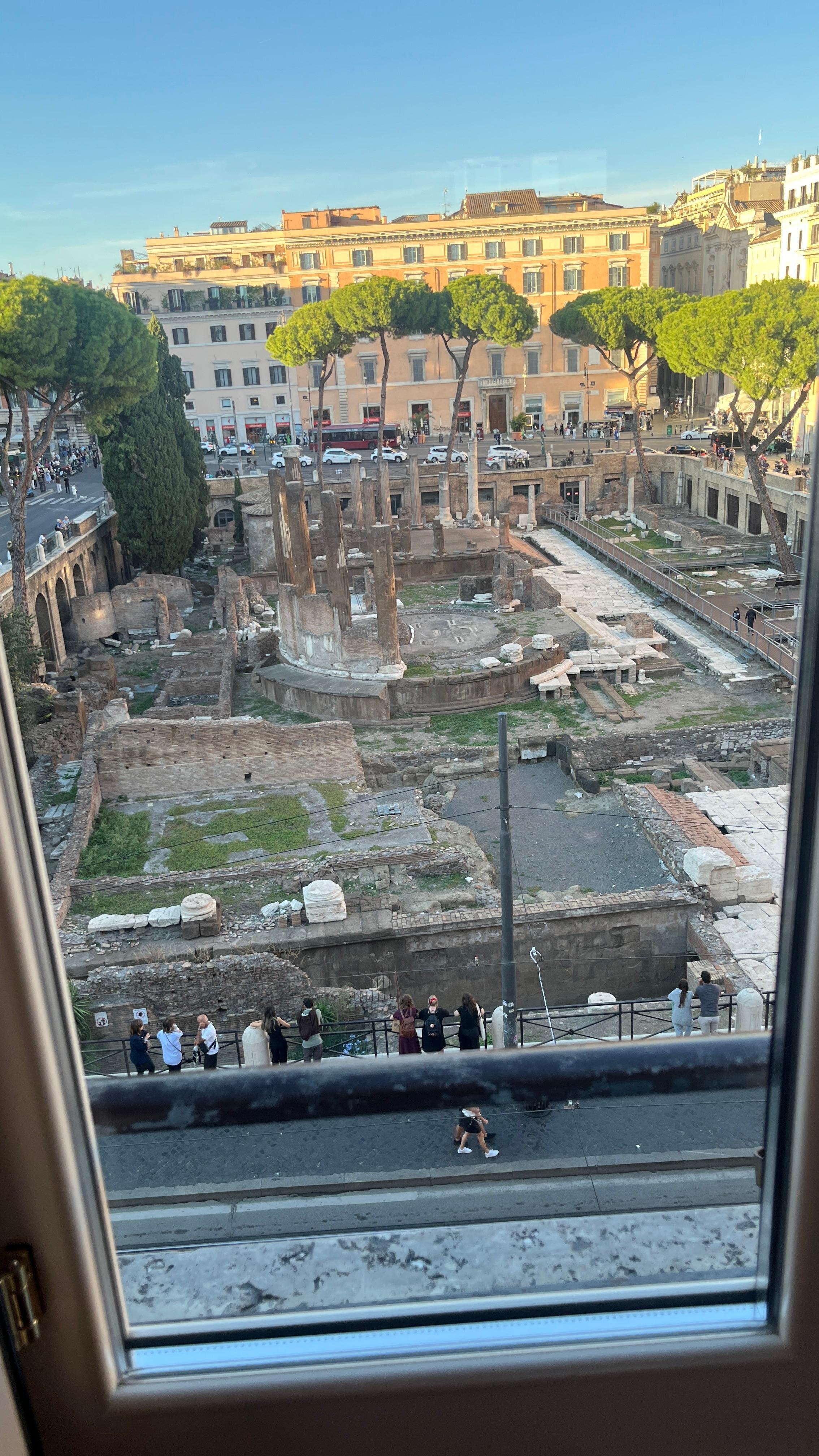 Roman ruins viewed from the room