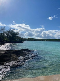 View from outside the back patio on the beach.