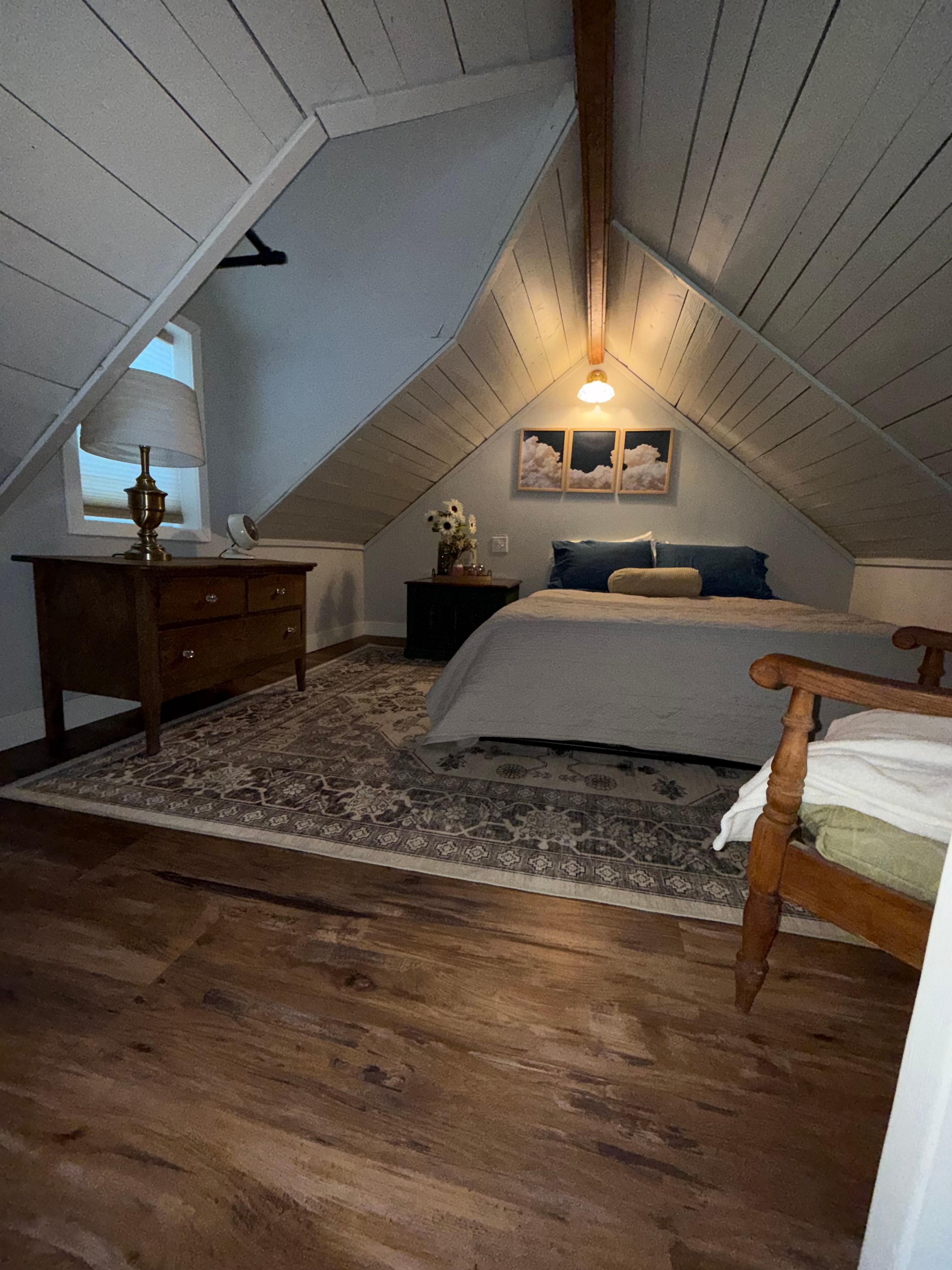 The loft. Mind the ceilings! I’m 5’1” so I enjoyed 