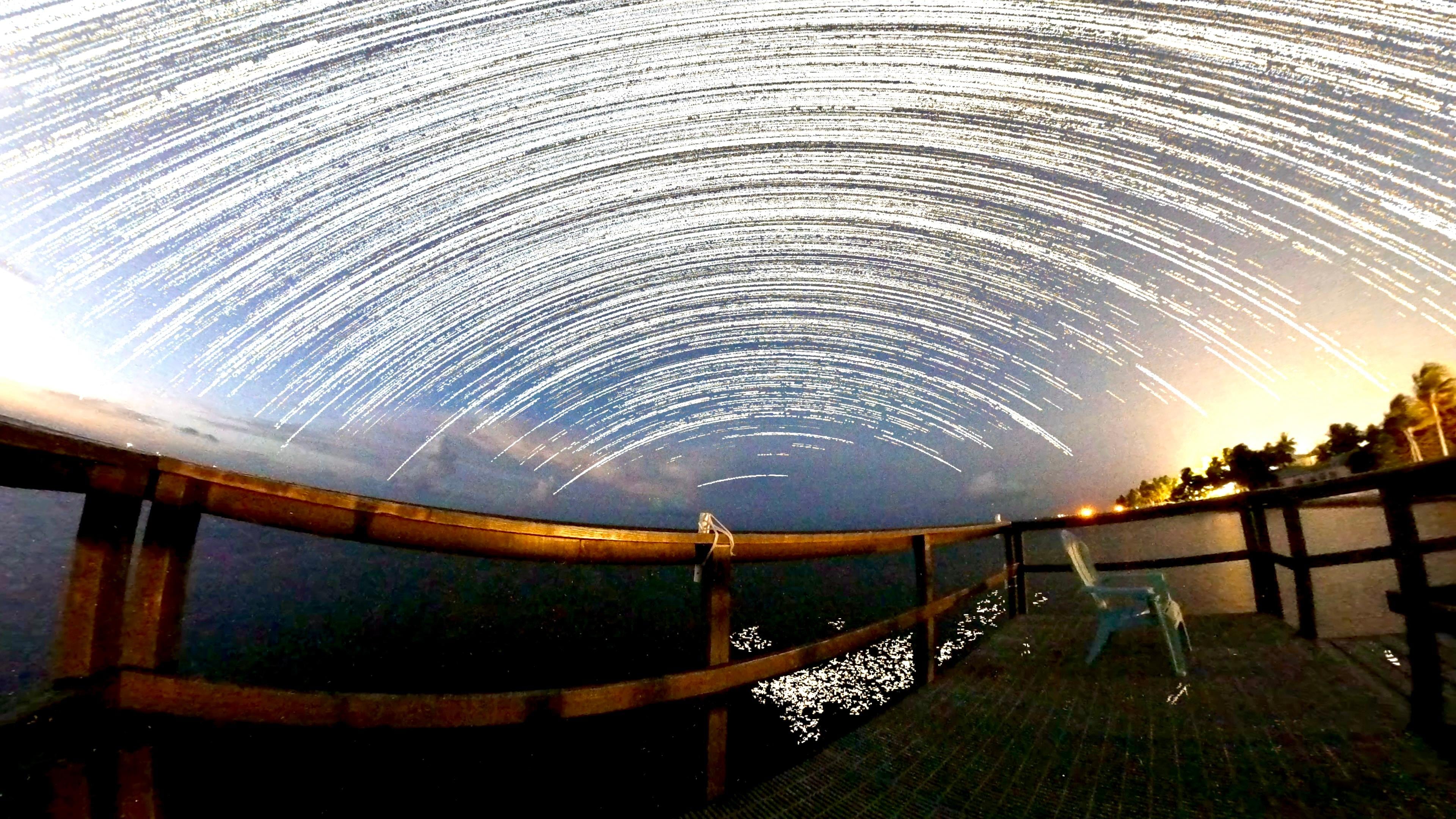 Night sky views from the private pier. 