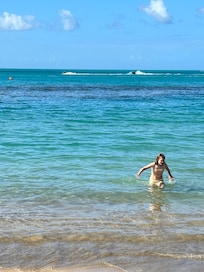 Beach behind the property, very nice.
