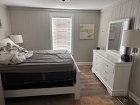 Bedroom 1. After I striped the bed.