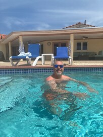 Enjoying our private pool!