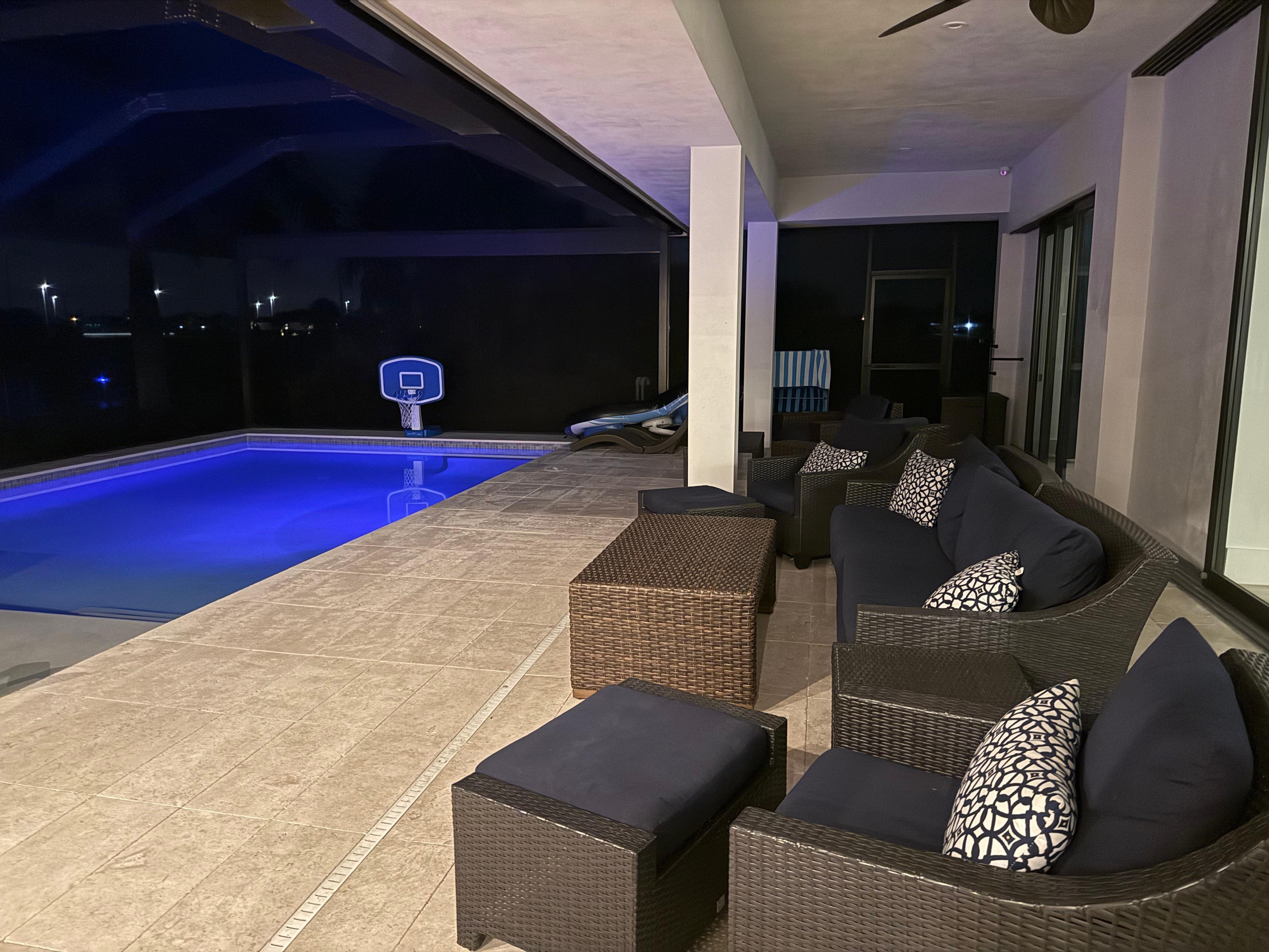 Outside Living Space by Pool and Spa