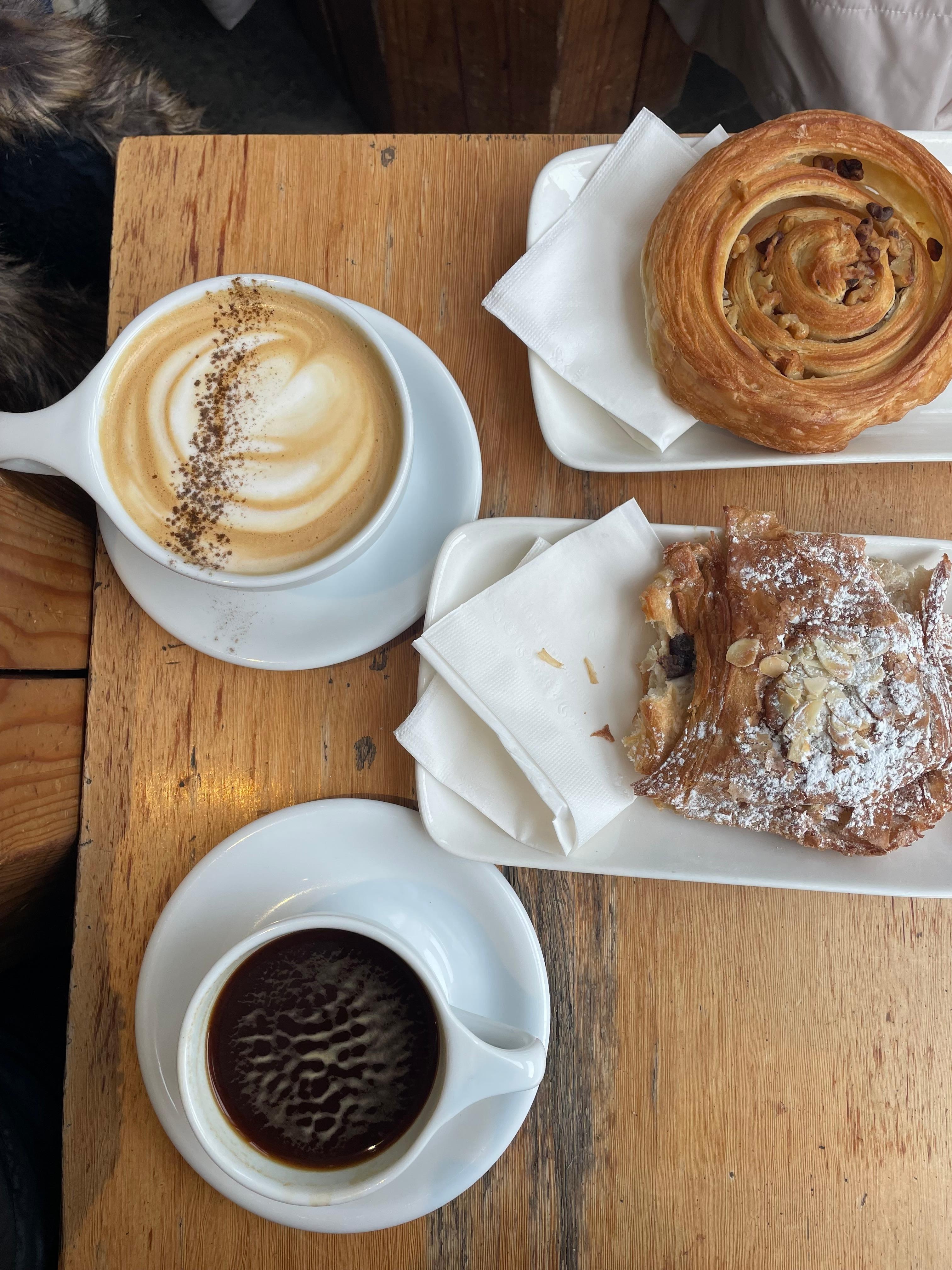 Many cafes within a block of the apartment