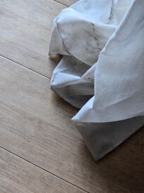 Sheer curtain, moldy and dirty