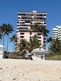 View of hotel from the beach