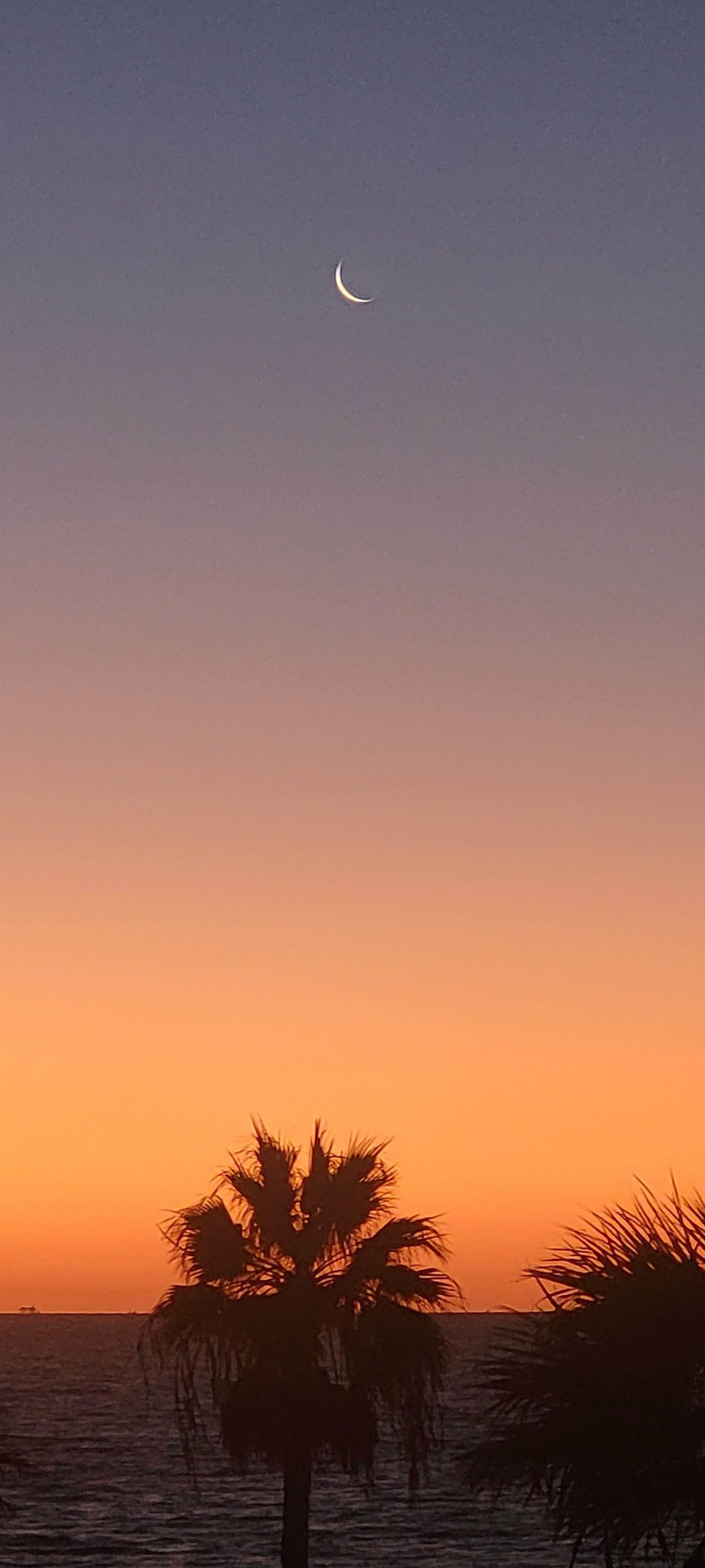 Sunset and moonrise from balcony
