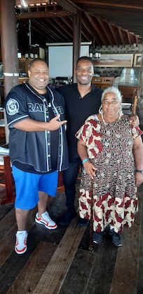 With the greatest CaboVerde musician Kino Cabral at Odjo d'Agua hotel