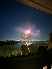 New Year’s fireworks from balcony