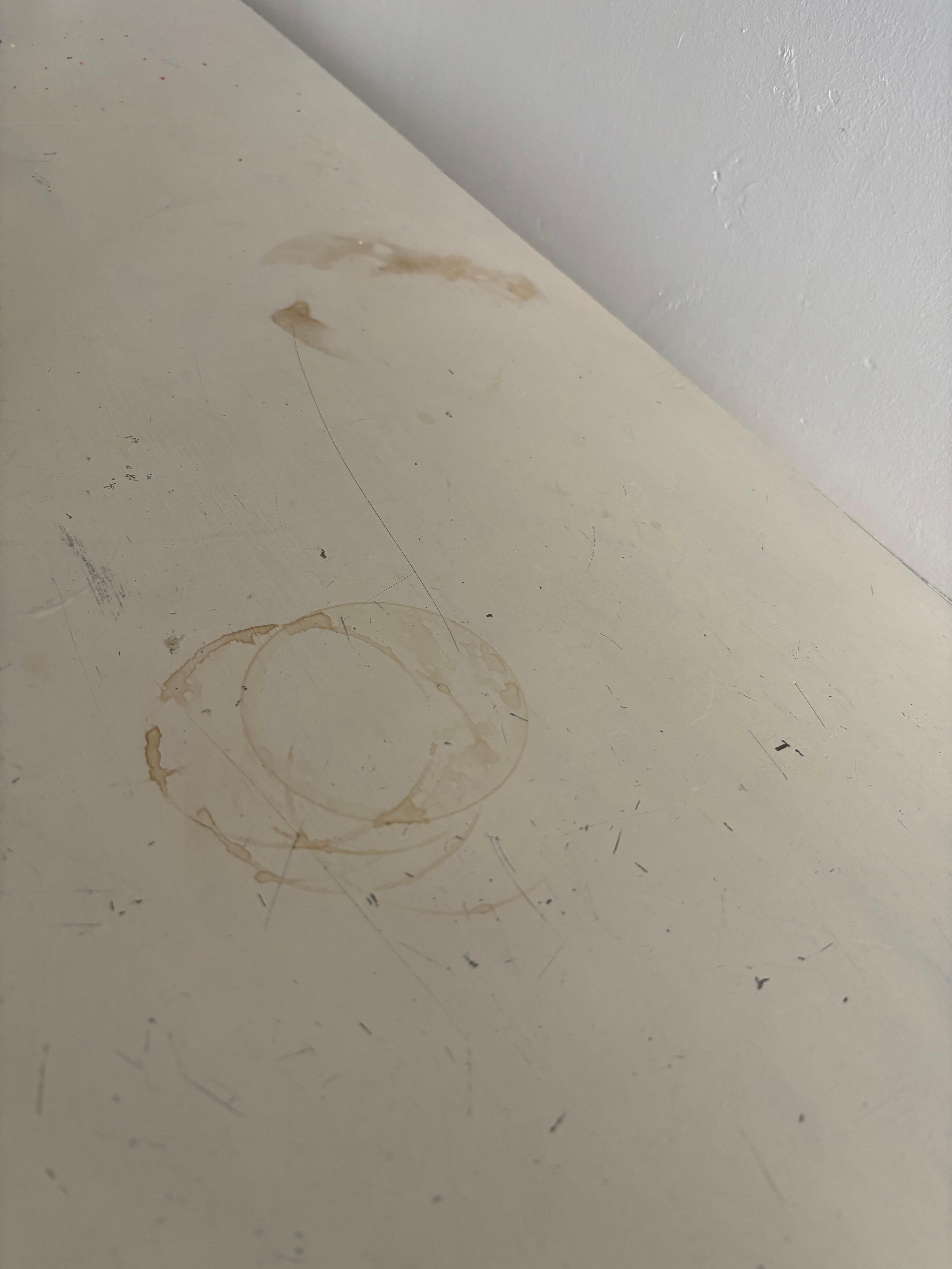 Permanent markings on dining table