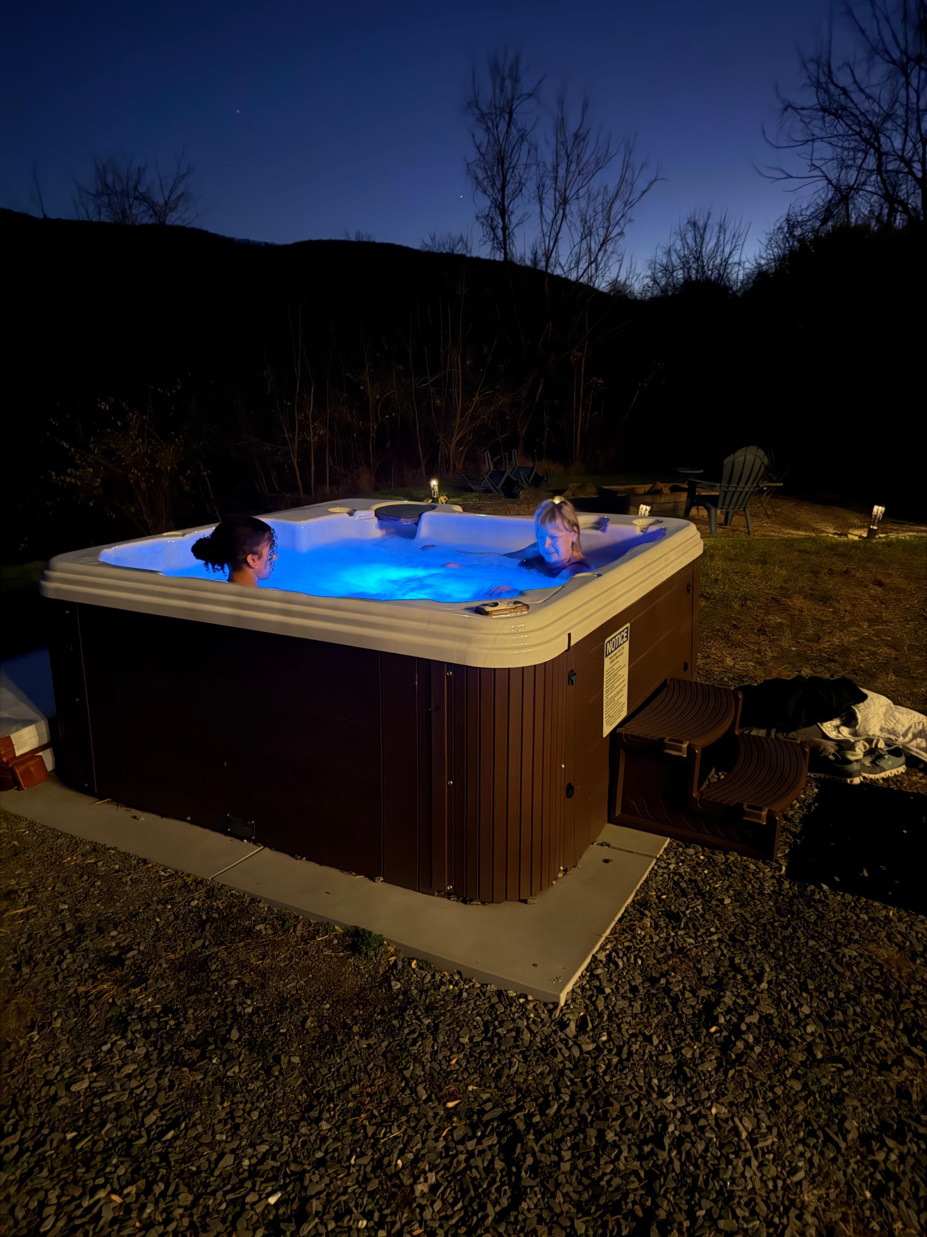 Freezing outside but the hot tub was 103 