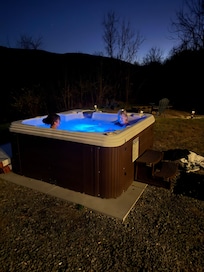 Freezing outside but the hot tub was 103