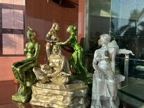 Front entrance statues