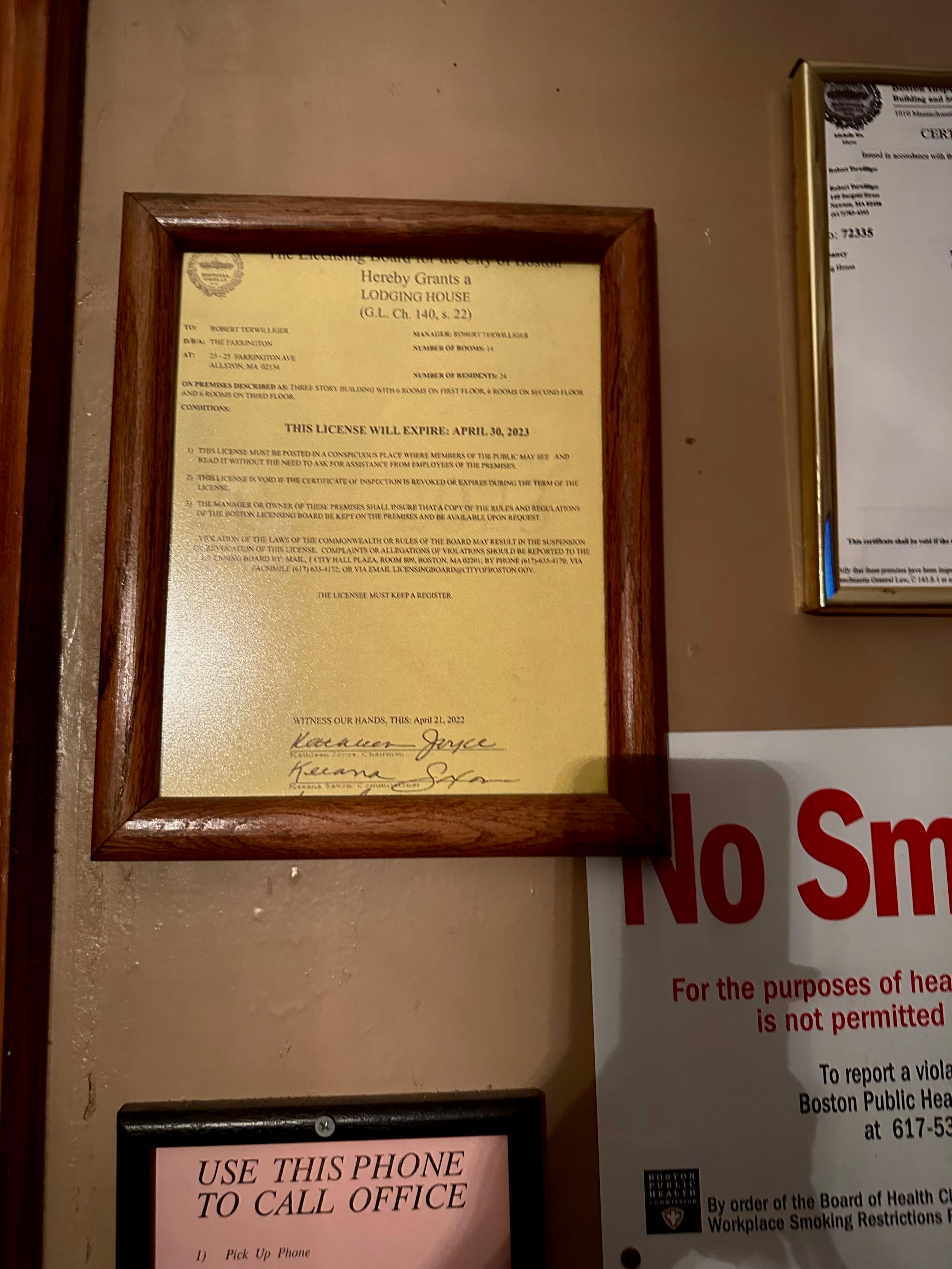 Expired Lodging License that expired almost 6 months ago