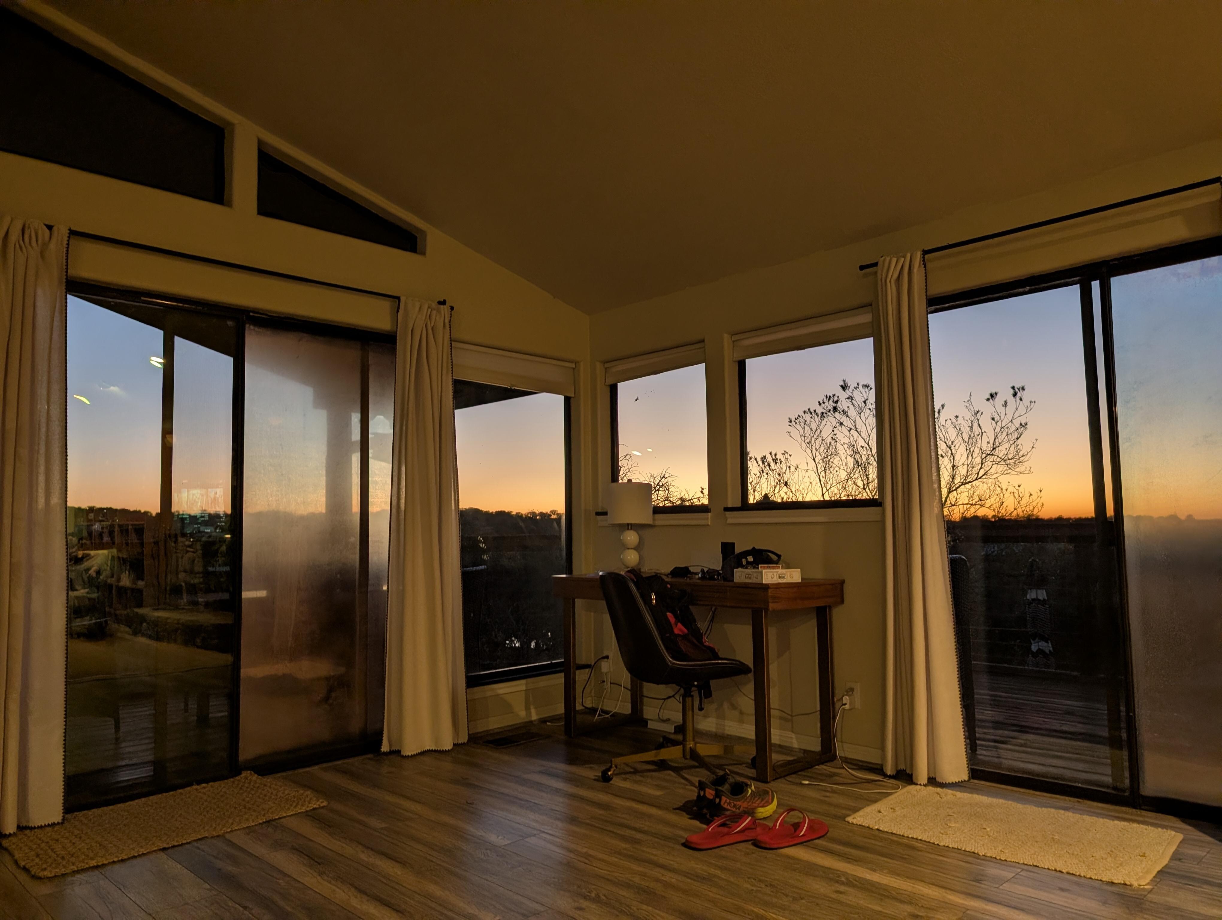 Sunset from the couch.