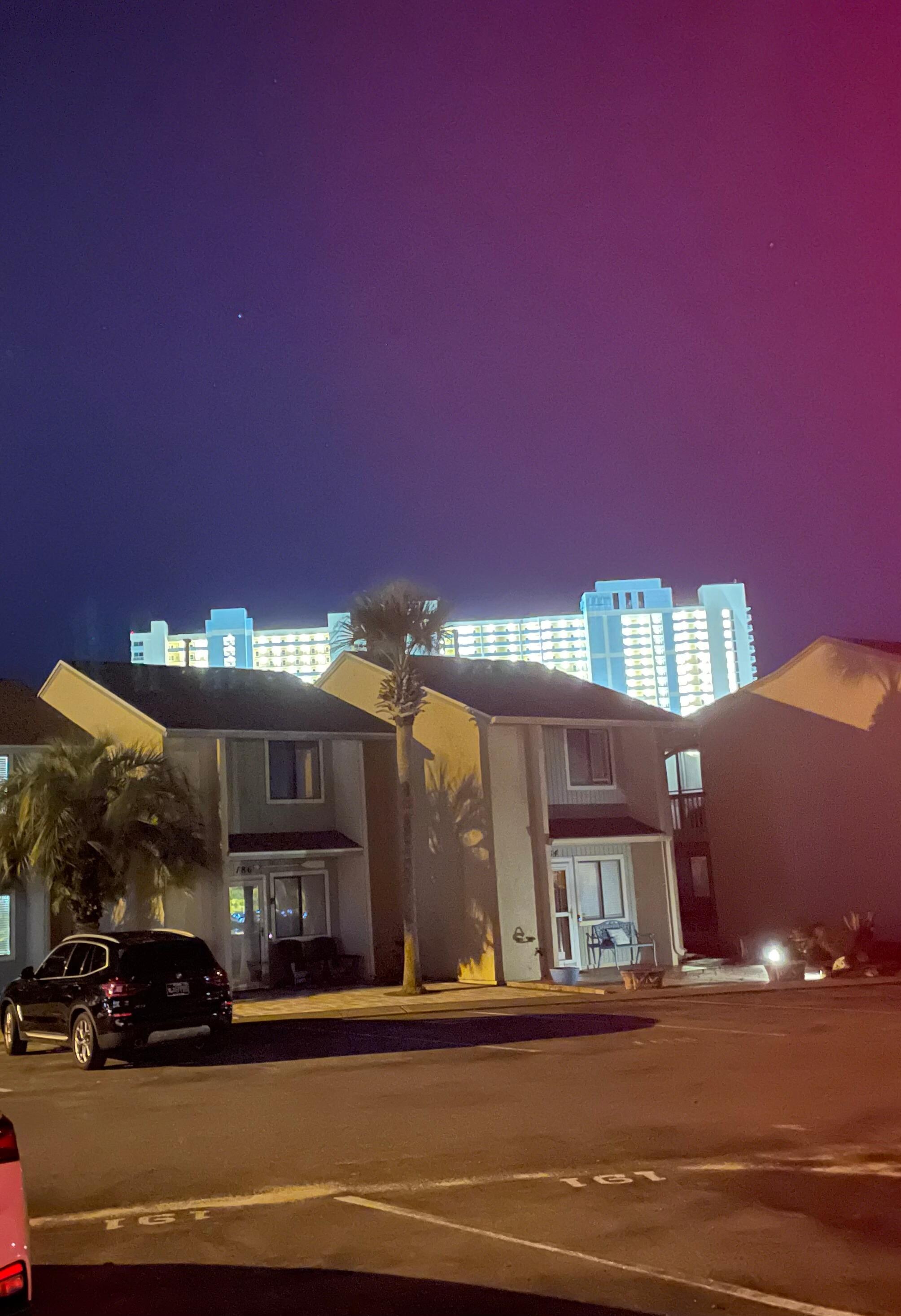 Evening shot of the condo complex