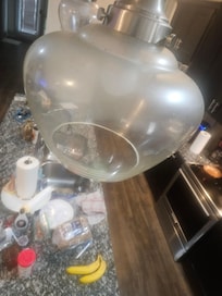 Lights above kitchen island