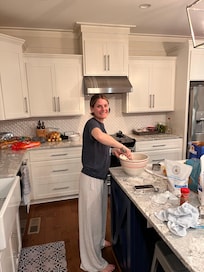 Great kitchen island for meal preparation