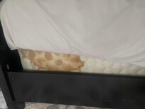 Dirty box spring. Stained and molding.