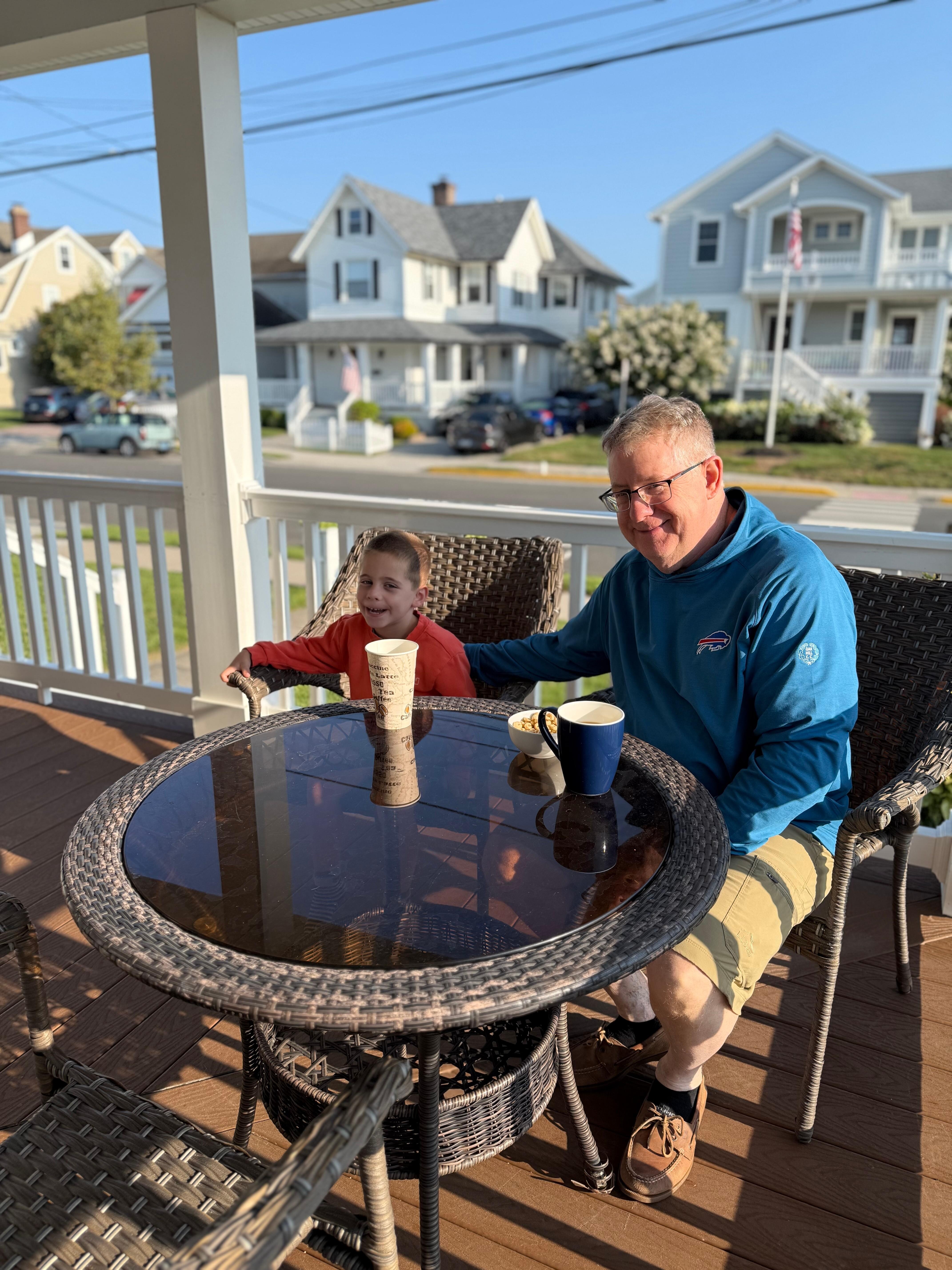 Morning coffee on the front porch!