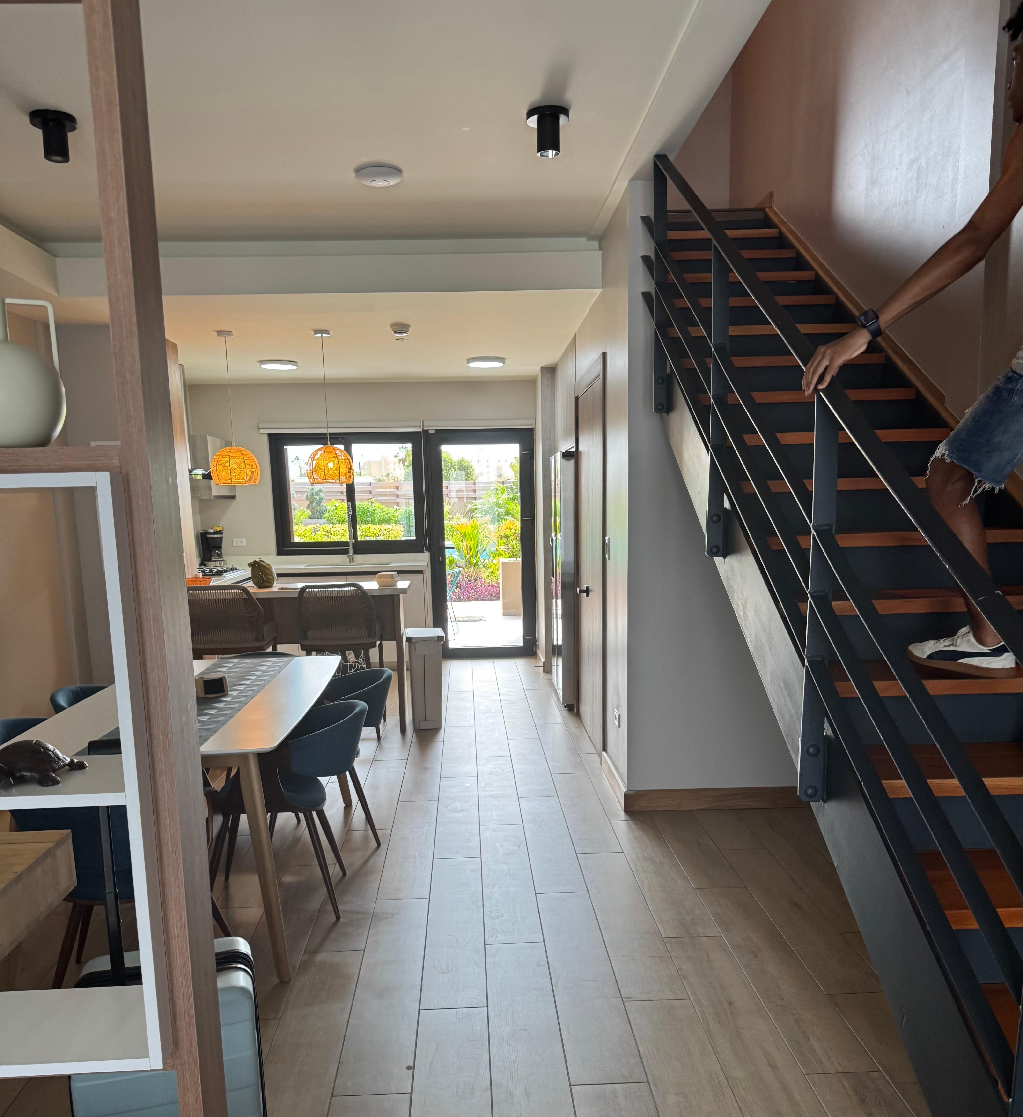 entrance way with dining room and kitchen view