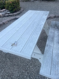 The house didnāt come with any chairs and the only option was this mold infested table