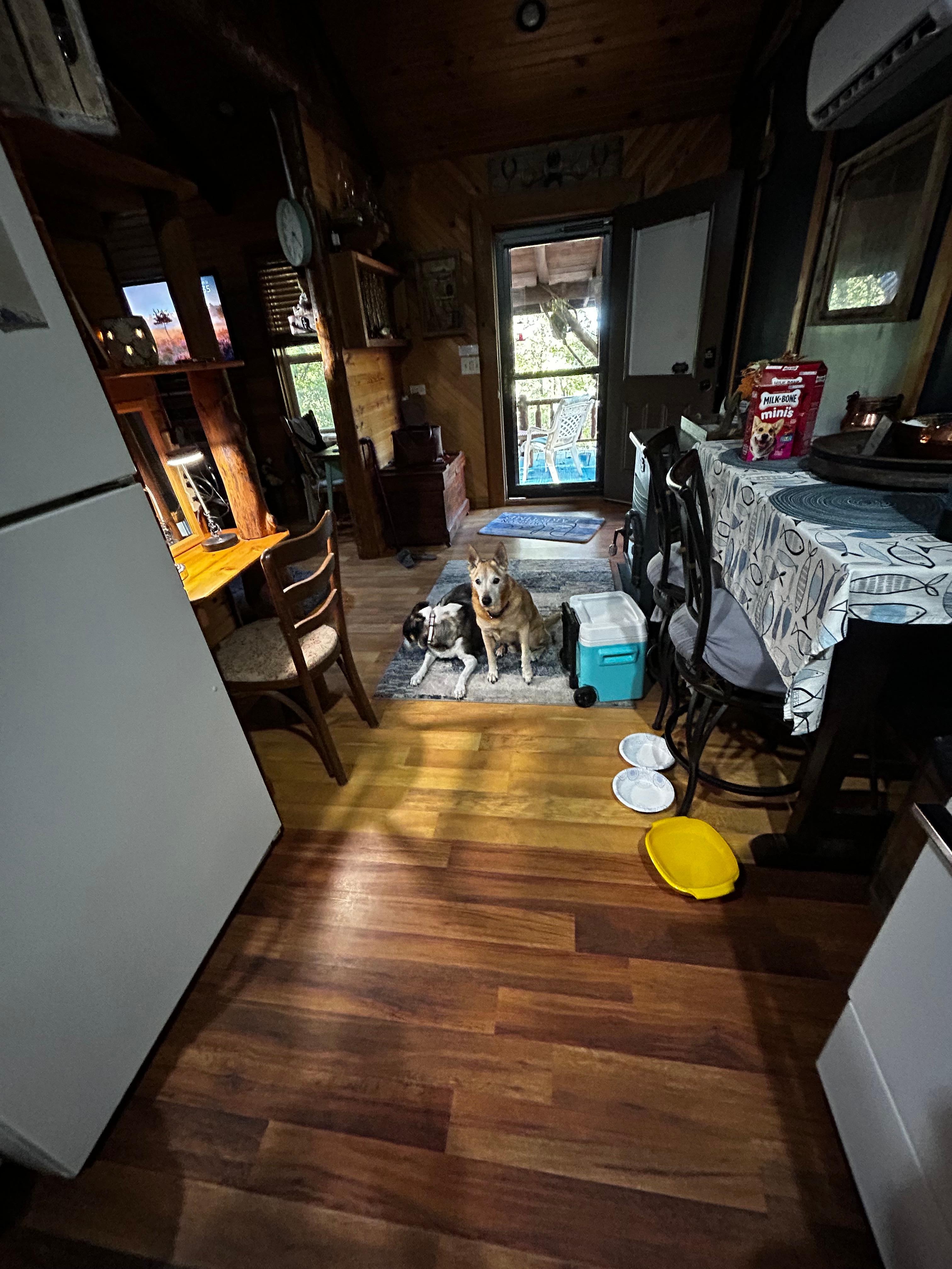 The kitchen feels larger than it is. There are so many goodies and helpful things left behind for the next
Folks to use. Amazing
 