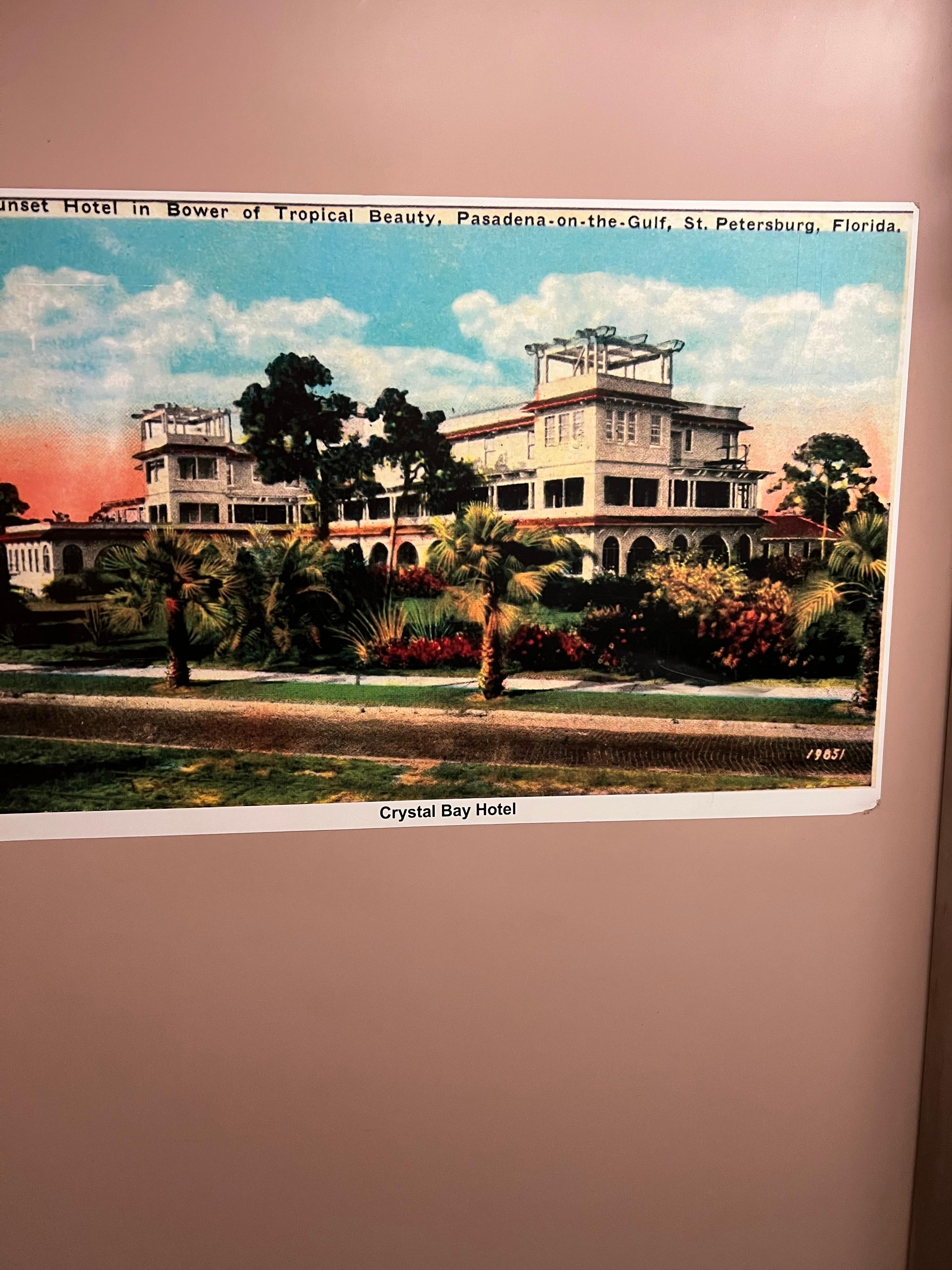 Inside the elevator is a blast from the past of the property.