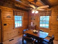 Dining area off of deck.