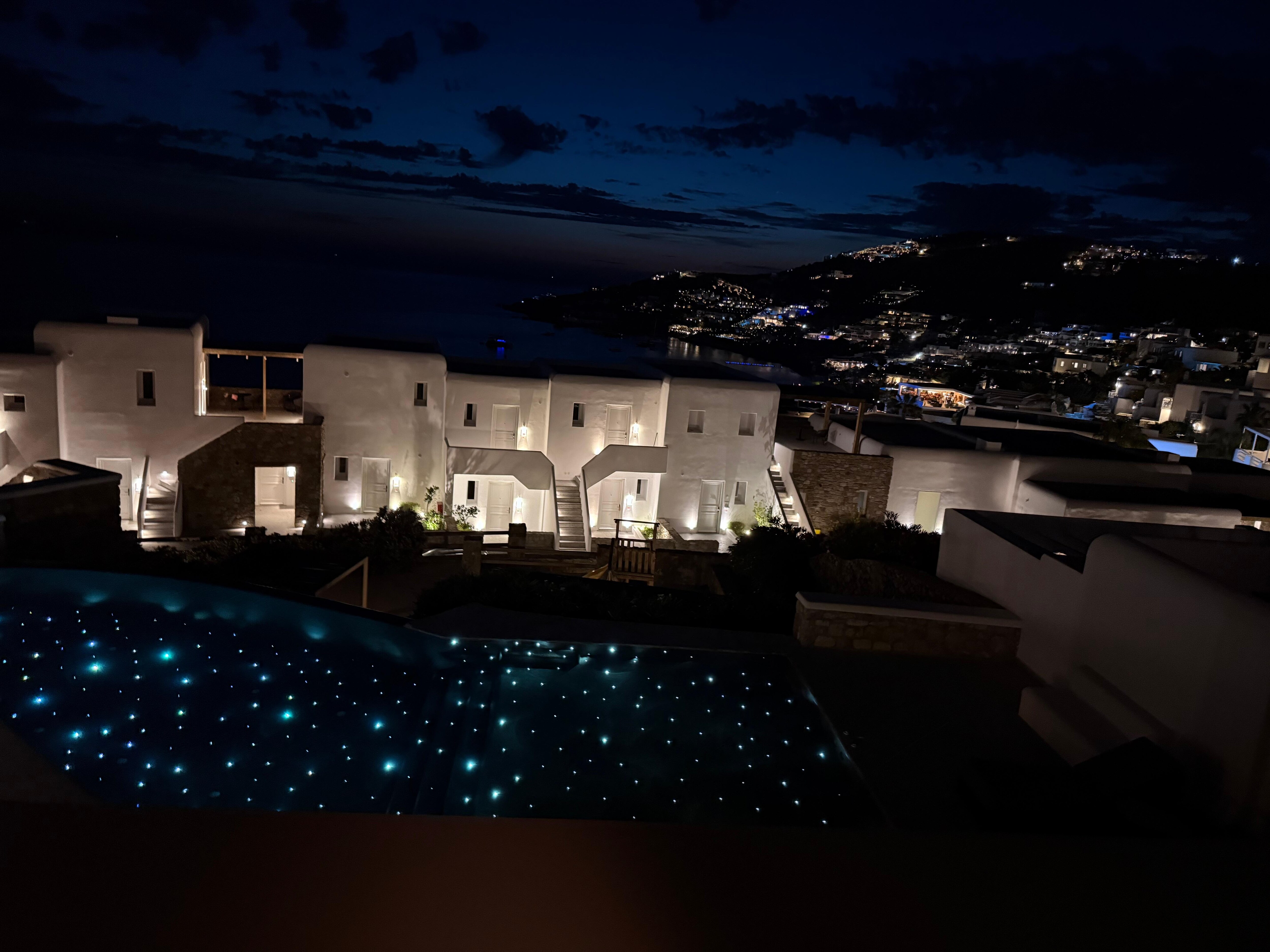 Pool view at night was stunning 