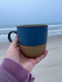 Morning coffee on the beach ☕️